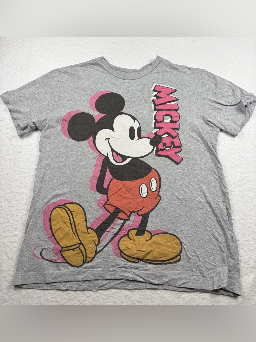 Disney Mickey Mouse Vintage Graphic Tee Gray / Pink Size S